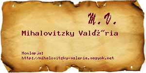 Mihalovitzky Valéria névjegykártya